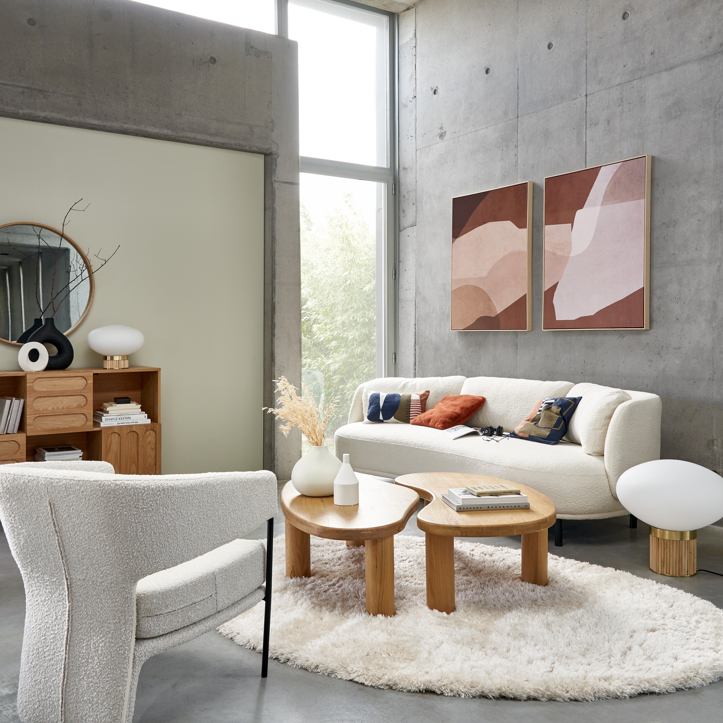 salon scandinave géométrique