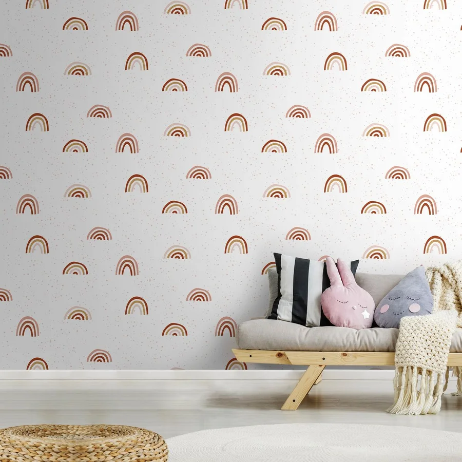 papier peint motif arc-en-ciel