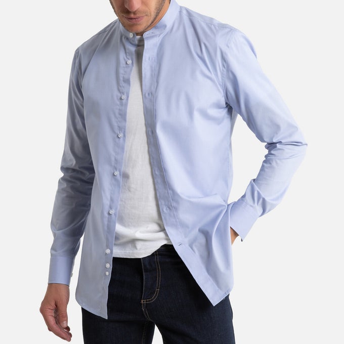 Slim Fit Shirt with Mandarin Collar.jpg