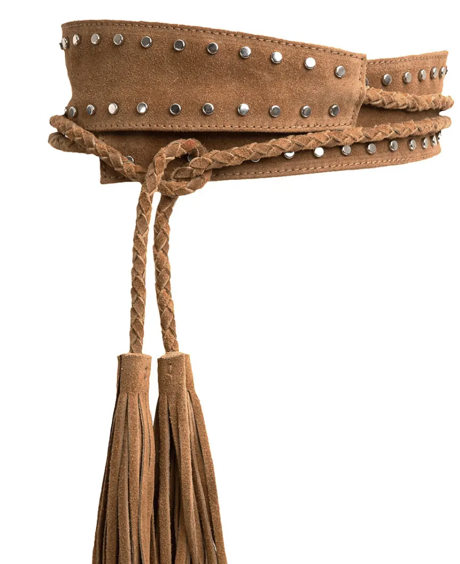 Tan studded belt