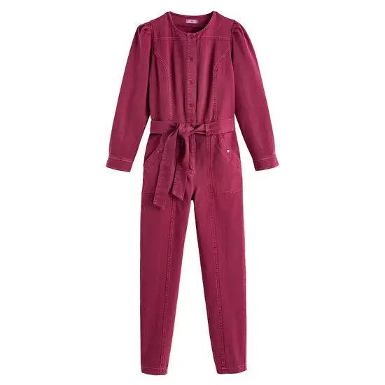 Cotton Tie-Waist Jumpsuit, Length 28.5"