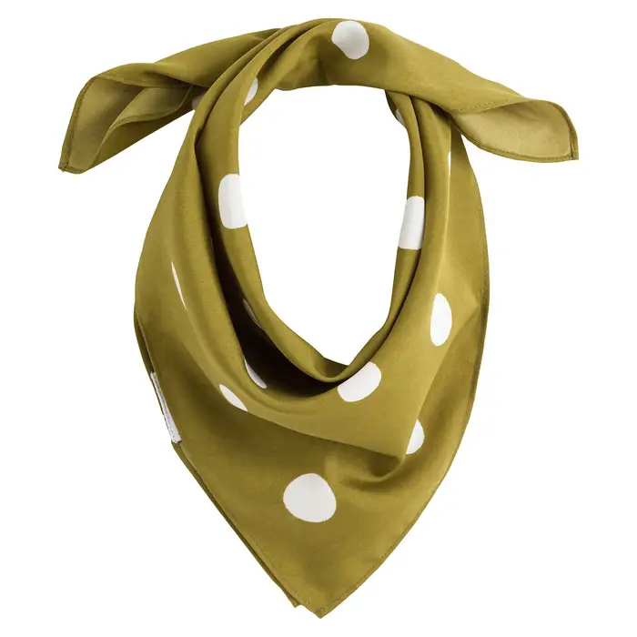 Recycled Square Scarf in Polka Dot Print