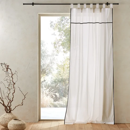 Jamdi Curtain Panel in Sheer Organic Cotton