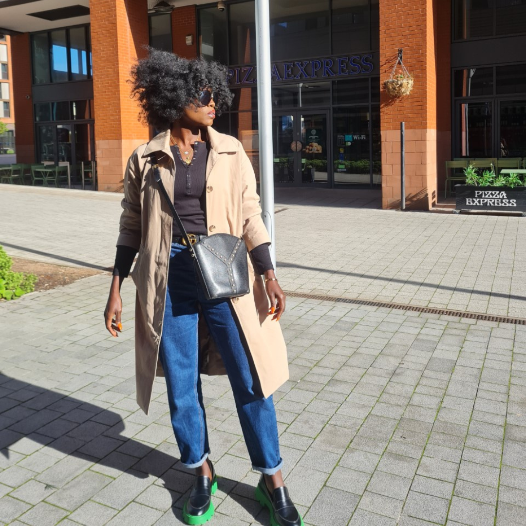 Mid-Length Trench Coat in Cotton Mix