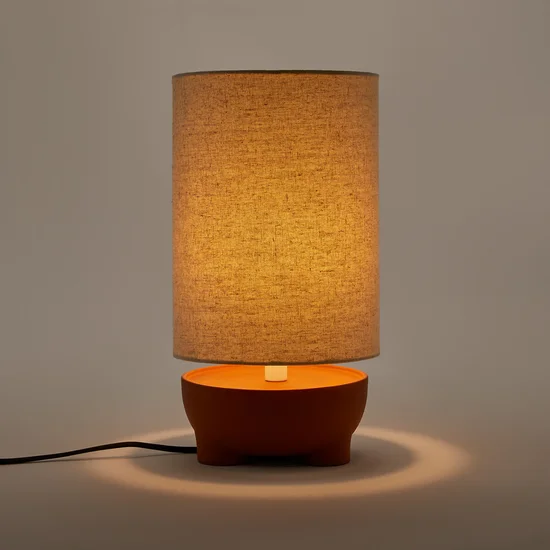 Tribal Ceramic and Linen Table Lamp