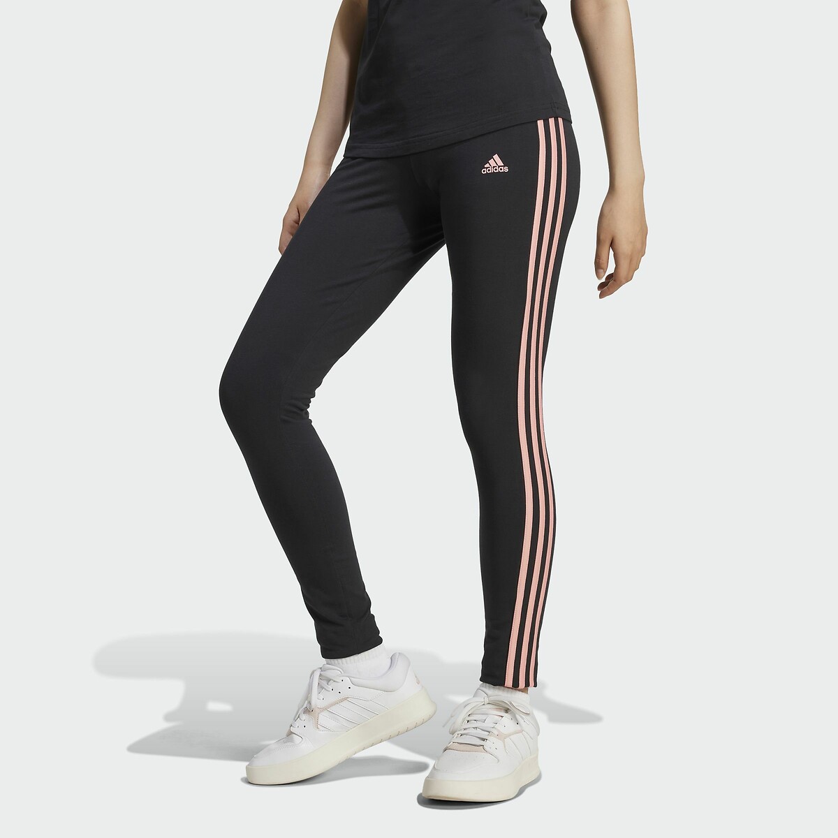 Essentials 3-Stripes Loungewear Leggings in Cotton with High Waist