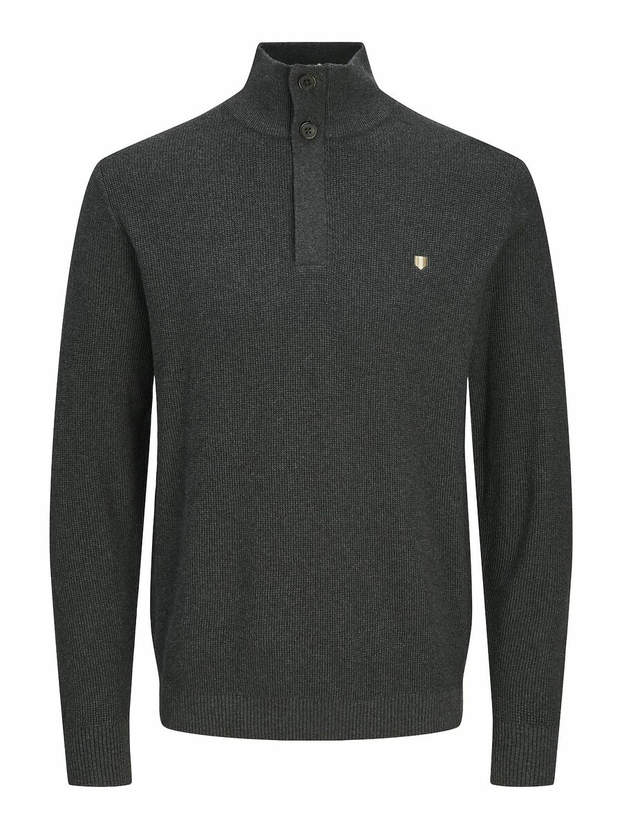 Cotton Half Zip Jumper with Button Fastening