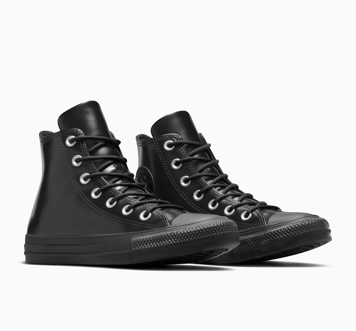 Chuck Taylor All Star Hi Black Lux High Top Trainers in Leather