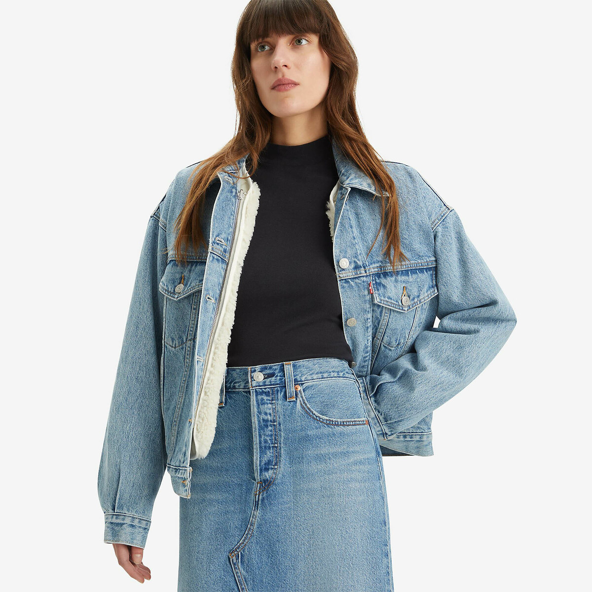 3-in-1 90's Sherpa Trucker Jacket in Denim