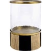 Laiton Antique, Verre Transparent, Jute Naturel Et Noir