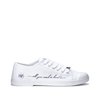 Zapatillas blancas mujer tela