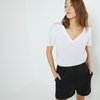 Tee shirt blanc col v femme
