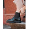 Cuir Plissé Verni Noir