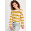 Pull court moutarde femme