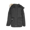 Black faux fur coat with hood