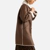 Manteau manche simili cuir femme