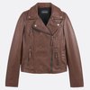 Veste cuir femme marron