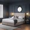 Wooden bed with drawers