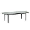 Table de jardin en verre avec rallonge