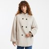 Manteau carreaux beige femme