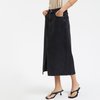 Black denim skirt