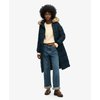 Manteau long à capuche fausse fourrure femme