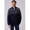 Bleu Marine Jacquard