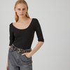 Tee shirt col danseuse noir