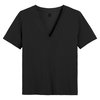 Tee shirt noir col v femme