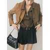 Veste cuir suede femme