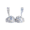 Crème/Bleu À Petits Motifs Floraux