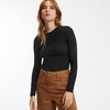 Tee shirt manche longue dentelle noir