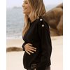 Pull cache coeur noir femme