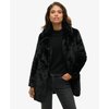 Manteau long fausse fourrure noir