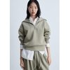 Sweat zippé kaki femme