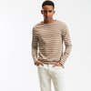Weiss/Beige Gestreift