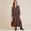 Robe longue bleu fleurie