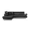 Canapé d'angle convertible simili cuir noir