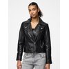 Veste cuir col rond femme