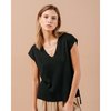 Pull tunique noir femme