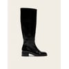 Cuir Plissé Verni Noir
