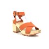 Sandales orange et marron femme