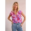 Blouse fleurie rose