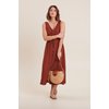 Robe satin marron