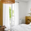 Rideau blanc motif gris