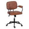 Fauteuil simili cuir marron