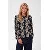 Bleu Navy W. Oatmeal Flower