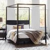 Black wood bed frame