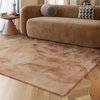Tapis shaggy rose poudré
