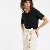 Tee shirt femme manches courtes bleu marine